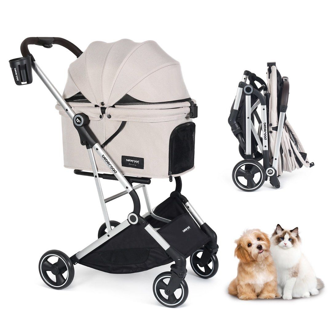 美國 Beberoad T4 寵物手推車 – 輕便折疊式外出推車（寵物承重：20kg）