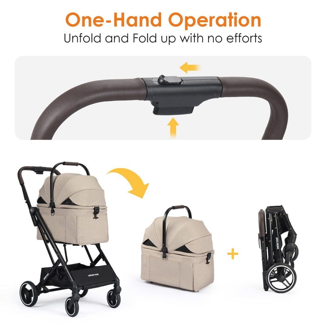 美國 Beberoad X2 3 in 1 Lightweight Foldable Carrier Dog cat Pet Stroller 寵物推車