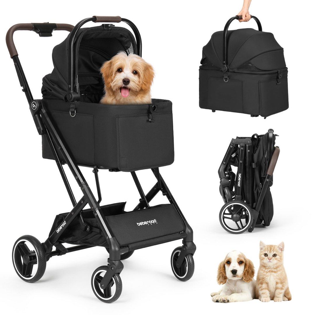 美國 Beberoad X2 3 in 1 Lightweight Foldable Carrier Dog cat Pet Stroller 寵物推車