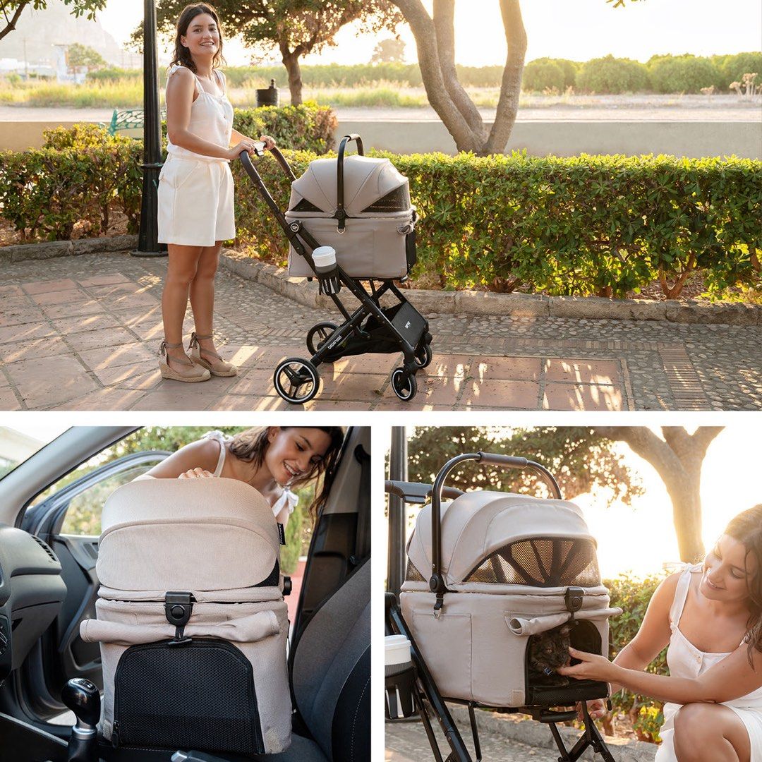 美國 Beberoad X2 3 in 1 Lightweight Foldable Carrier Dog cat Pet Stroller 寵物推車