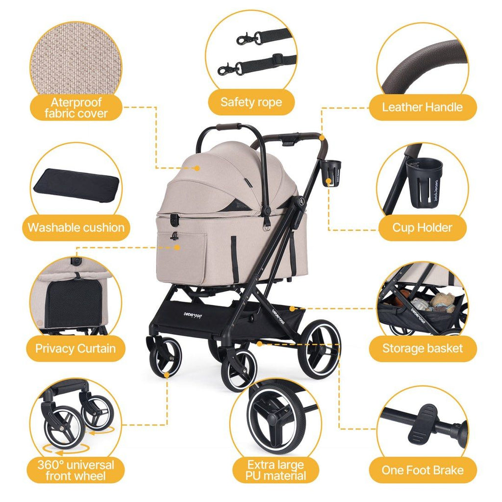 美國 Beberoad X3 3 in 1 Lightweight Foldable Carrier Dog cat Pet Stroller 寵物推車