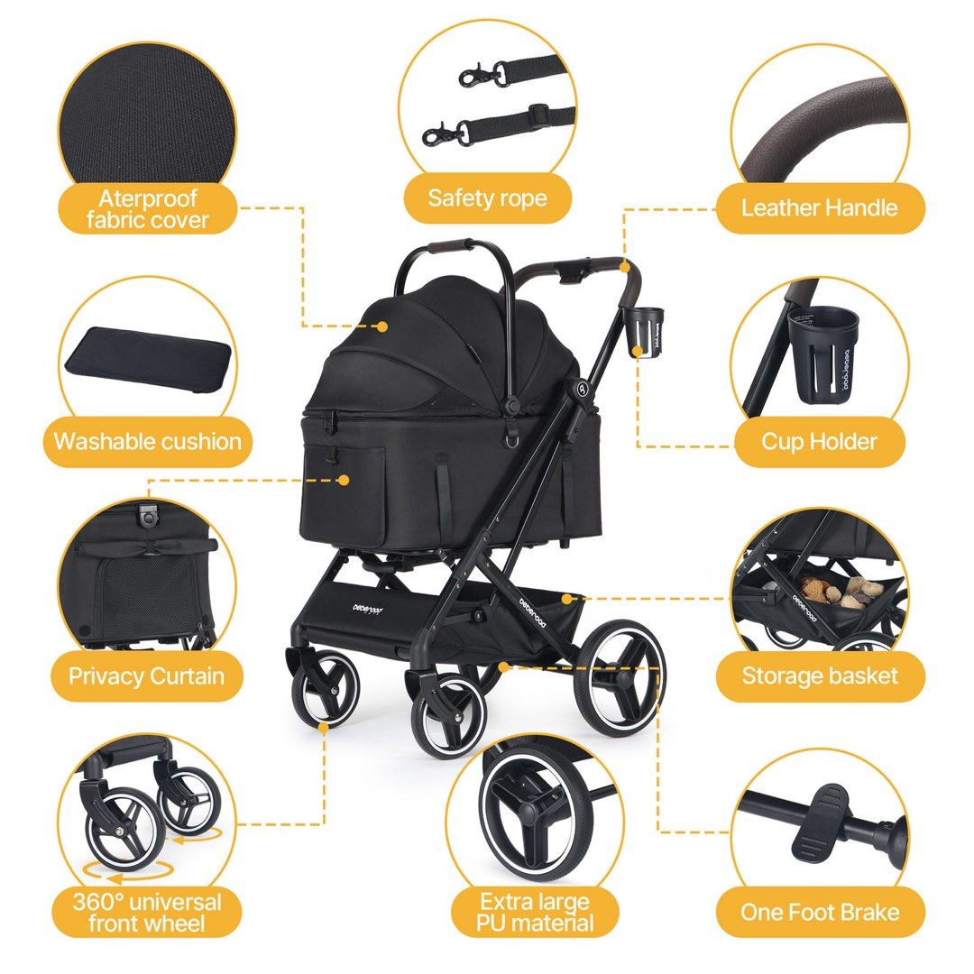 美國 Beberoad X3 3 in 1 Lightweight Foldable Carrier Dog cat Pet Stroller 寵物推車