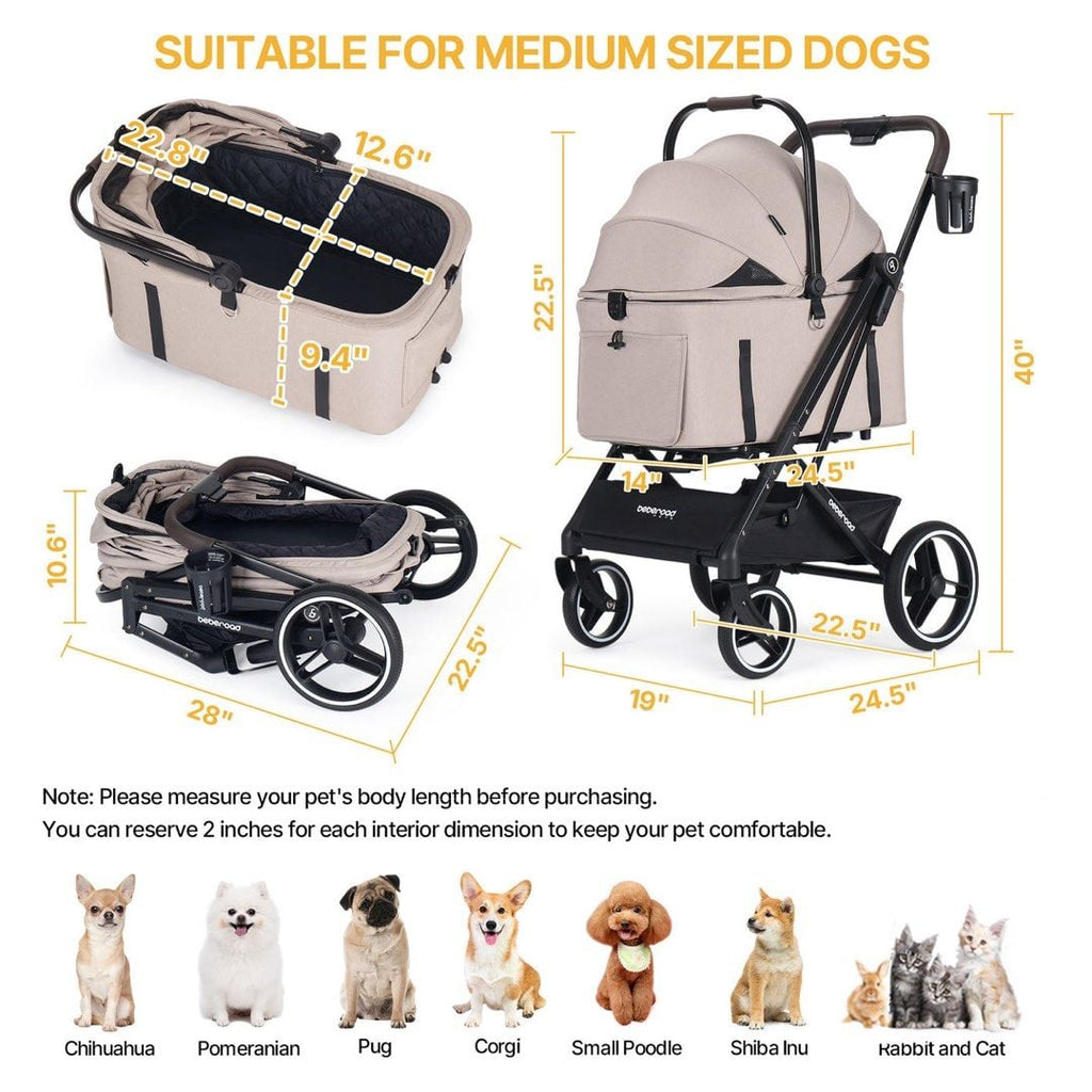 美國 Beberoad X3 3 in 1 Lightweight Foldable Carrier Dog cat Pet Stroller 寵物推車