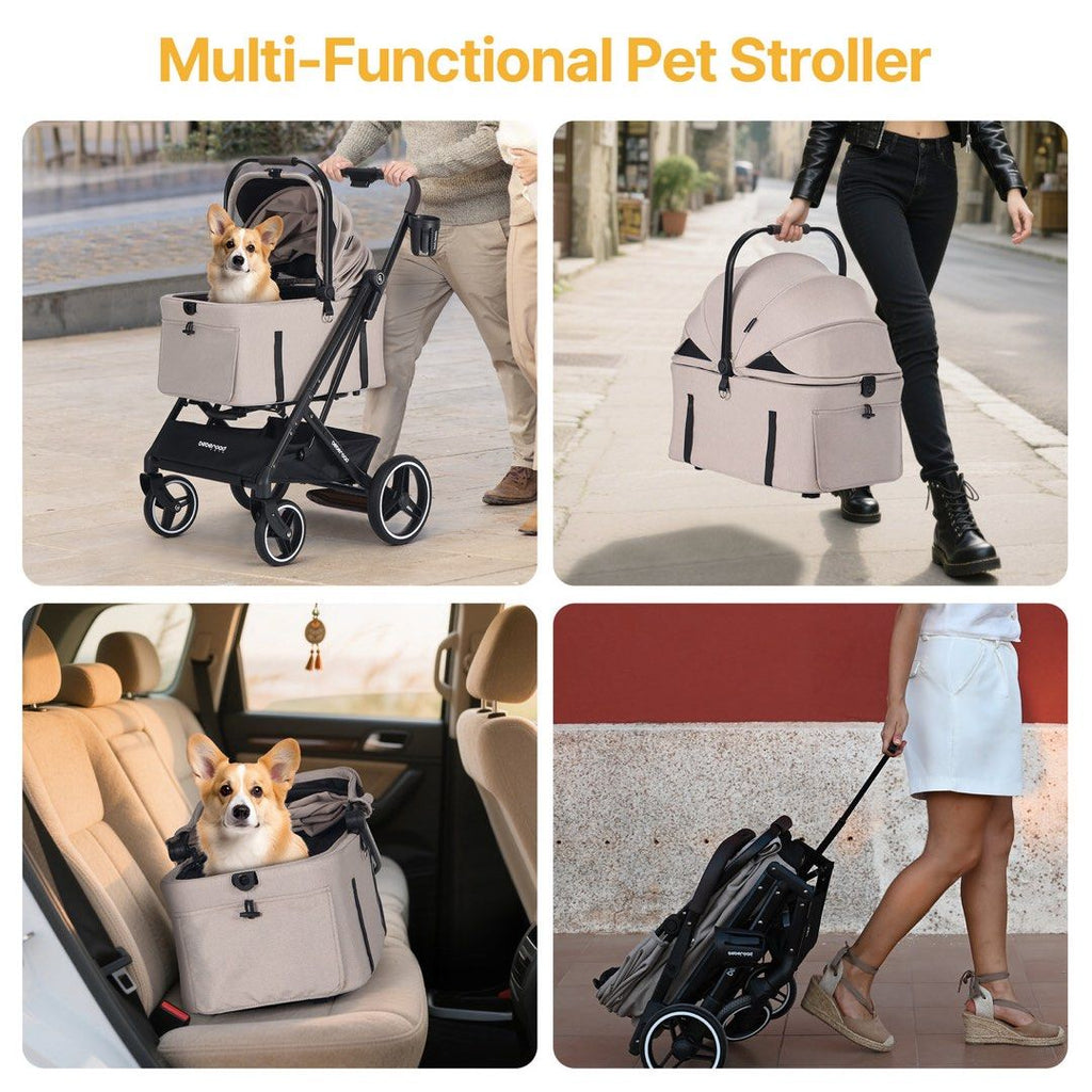 美國 Beberoad X3 3 in 1 Lightweight Foldable Carrier Dog cat Pet Stroller 寵物推車