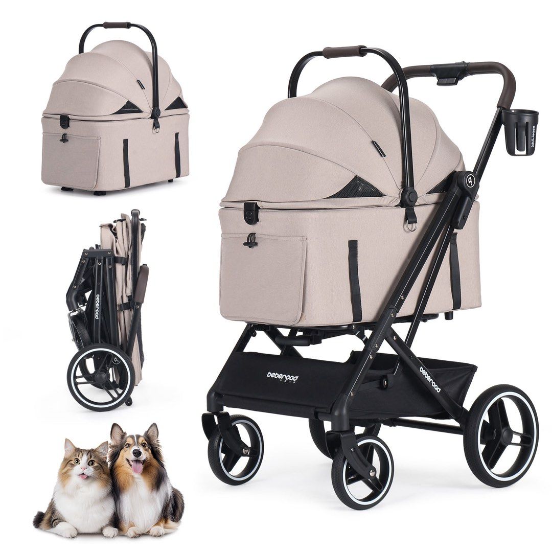 美國 Beberoad X3 3 in 1 Lightweight Foldable Carrier Dog cat Pet Stroller 寵物推車