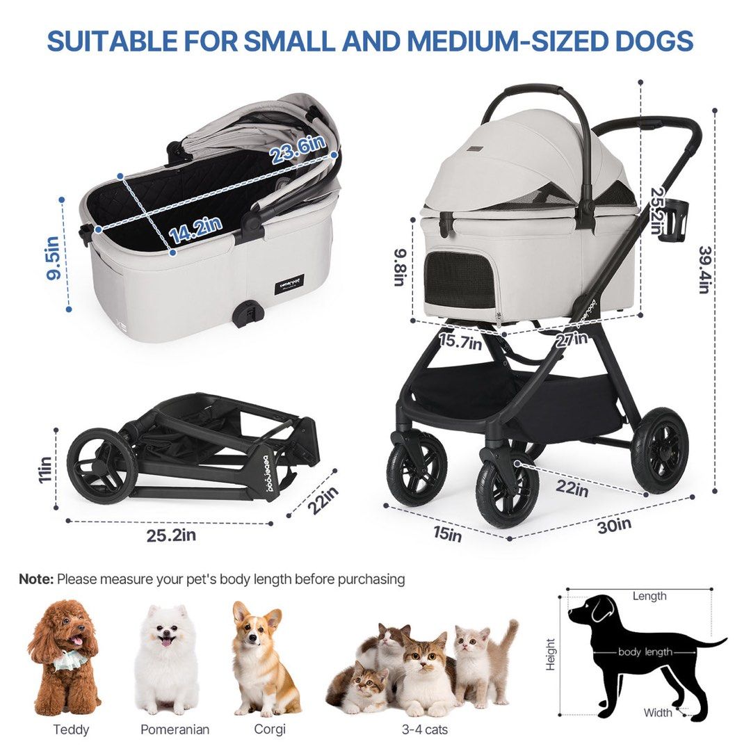 美國 Beberoad X5 3 in 1 Lightweight Foldable Carrier Dog Pet Stroller 寵物推車