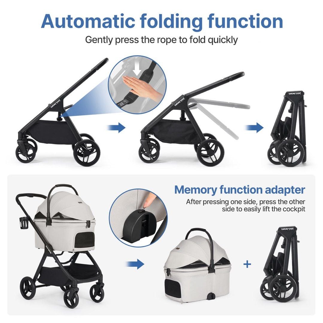 美國 Beberoad X5 3 in 1 Lightweight Foldable Carrier Dog Pet Stroller 寵物推車
