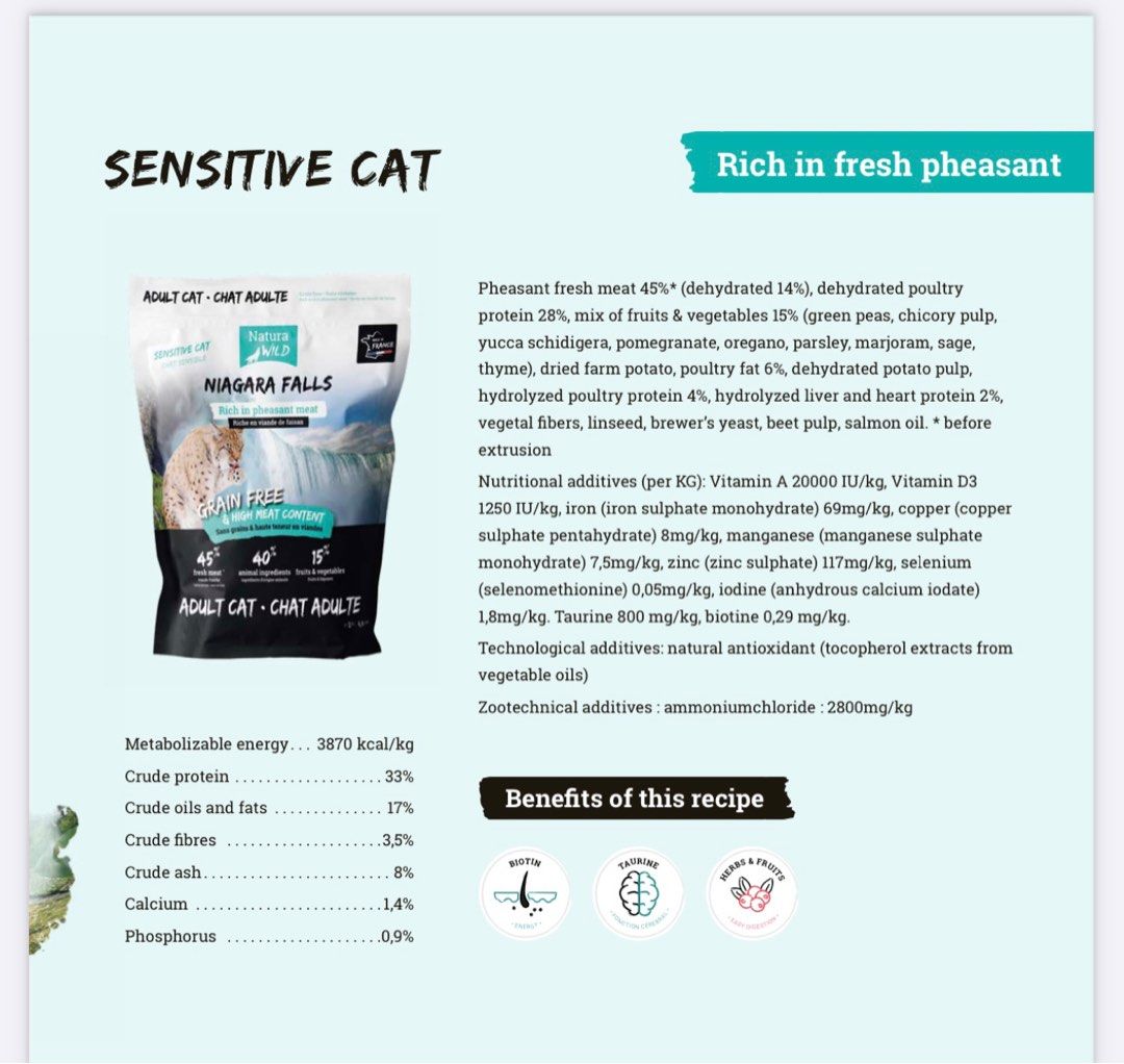 Natura wild - Niagara Falls grain free cat food 無穀類 貓糧 乾糧 Rich in pheasant meat