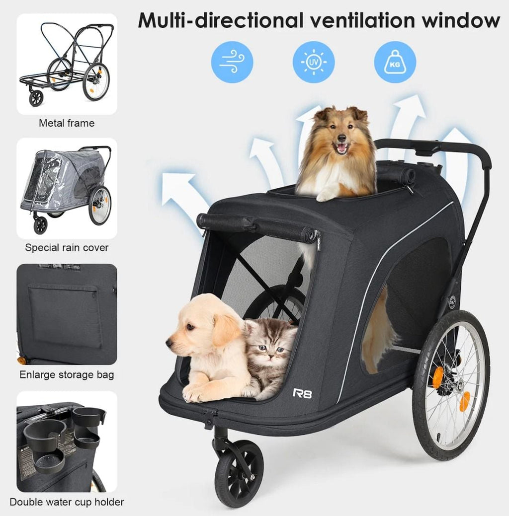 美國 beberoad R8 foldable aluminum pet dog trolley 鋁質 寵物可摺疊 雙層手推車