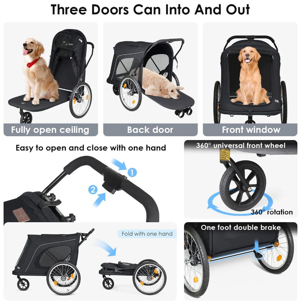 美國 beberoad R8 foldable aluminum pet dog trolley 鋁質 寵物可摺疊 雙層手推車